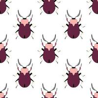 Cute doodle bugs. Seamless pattern with cartoon elements. vector