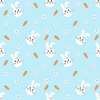 Rabbit and carrot seamless pattern vector