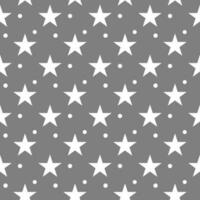 White star seamless pattern gray background vector