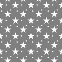 White star seamless pattern gray background vector