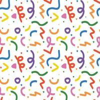 seamless pattern, fun party white background vector