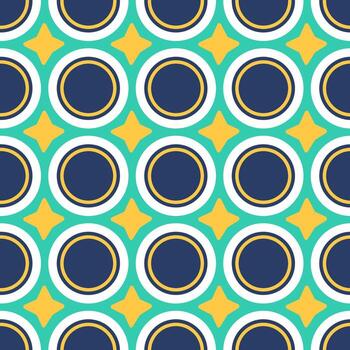 Circle overlapping seamless pattern green background vector