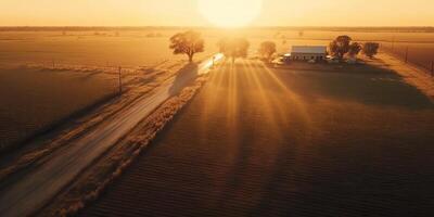 . . Photo realistic illustration of wild countryside landscape texas in america. Farmer adventure wild lifestyle vibe. Graphic Art