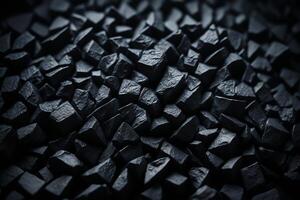 Closeup black charcoal block background photo