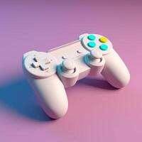 3d gamepad with pastel color. photo