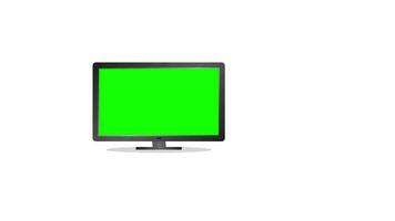 moniteur de télévision moderne avec support animation écran vert zoom dans la télévision led video