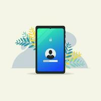 Phone password unlocked vector illustration