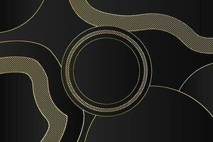 Luxury abstract background with golden lines on dark, modern black backdrop concept 3d style. Illustration from vector about modern template deluxe design