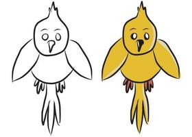imágenes para educación colorante pájaro cabezas, adecuado para dibujo libros, colorante aplicaciones y más vector