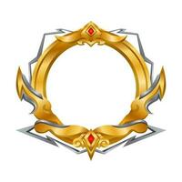 Gold award badge. Gaming avatar frame vector