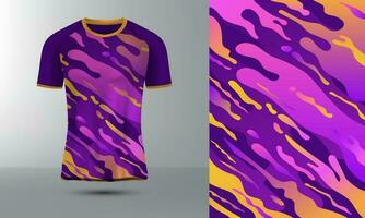 Modern sport jersey mockup front view of colorful abstract fluid design vector