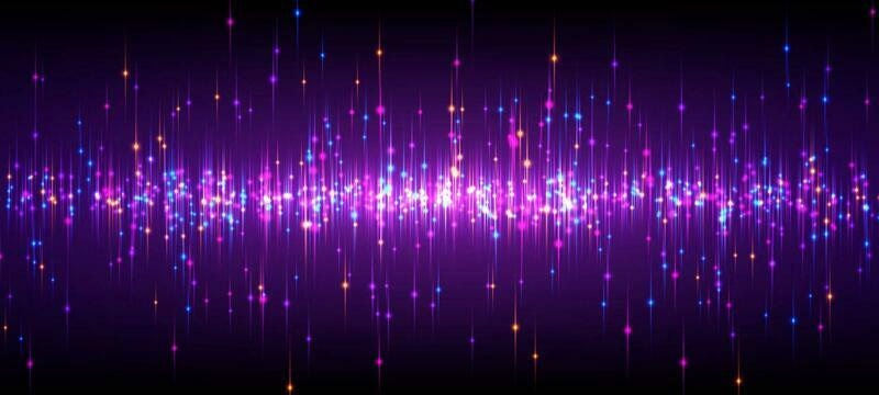 Abstract futuristic glowing particles with luminous rays. Artificial Intelligence or big data futuristic concept. Network concept technology background.