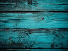 Turquoise Wood Background Rustic Charm with a Pop of Color. photo
