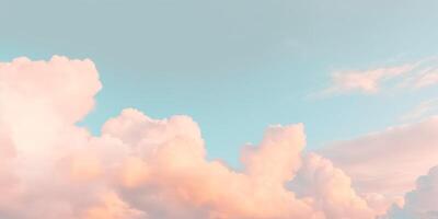 Cloud in the sky with pastel background. photo