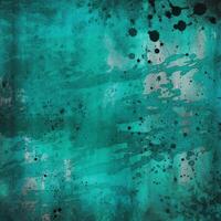 Turquoise Grunge Texture Background Distressed Surface in Aqua Blue Shades. photo