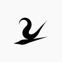 abstract swan logo template design and simple symbol vector isolated