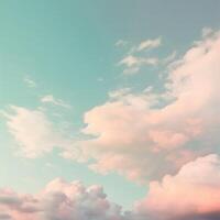 Cloud in the sky with pastel background. photo