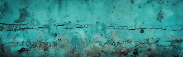 Turquoise Grunge Texture Background Distressed Surface in Aqua Blue Shades. photo