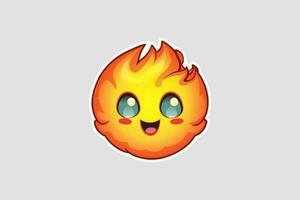 Fire drop icon face, fire drop character design vector