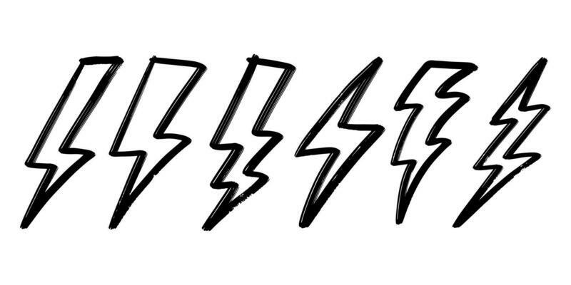Doodle sketch style of electric lightning bolt symbol vector illustration for concept design.