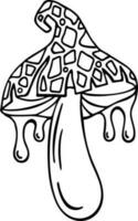 Mystical, magic mushroom. Psychedelic hallucination. Witchy esoteric objects vector