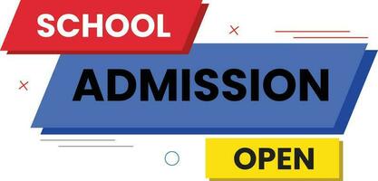 school admission open banner abstract shape badge vector