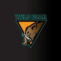 design logo wild boar head vector illustration