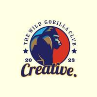 design vintage logo gorilla vector illustration