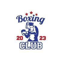 design logo dog mascot boxing vector