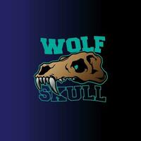 design logo wolf skull vector illustration
