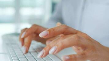 Female hands typing on a computer keyboard. Concept of remote work video