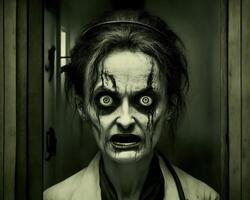 Creepy female ghost nurse, photo
