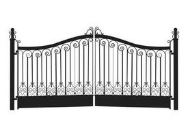 silhouette of a wrought iron gate vector illustration