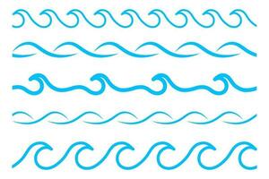 Wave icon set. Collection of Water line symbol. Vector illustration