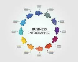 rompecabezas rompecabezas conexión modelo para infografía para presentación para 12 elemento vector