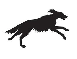 Vector black hunting setter dog silhouette
