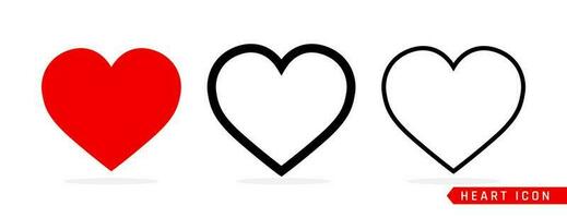 Heart collection flat icon set. Love symbol isolated on gray background. Vector illustration