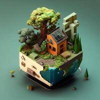 3d illustration of concept ecology, photo