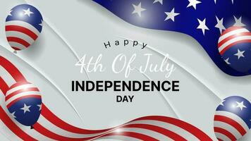 happy 4th of july banner design with american flag decoration. independence day vector illustration
