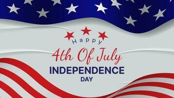 happy 4th of july banner design with american flag decoration. independence day vector illustration