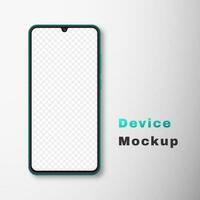 Realistic smartphone mock up set. Mobile phone display isolated on white gray background. 3D template illustration. Vector illustration