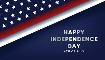 Happy Independence Day USA greeting card with shape america flag vector