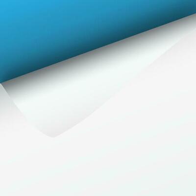Blank A4 sheet of white paper with curled corner and shadow, template for your design. Set. Vector illustration