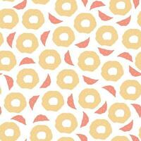 Pineapple and orange slices seamless pattern. Fruit elements ornaments isolated on white. Vector illustration