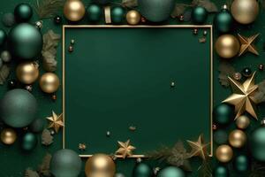 Green luxury Christmas background. Illustration photo