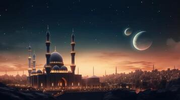 Eid Mubarak holiday background. Illustration photo