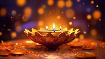 Happy Diwali background. Illustration photo