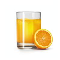 vaso de naranja jugo aislado. ilustración ai generativo foto