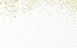 Gold confetti. Celebration carnival ribbons. Luxury greeting card. Vector illustration