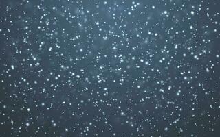 Christmas snow. Falling snowflakes on dark background. Snowfall. Vector illustration